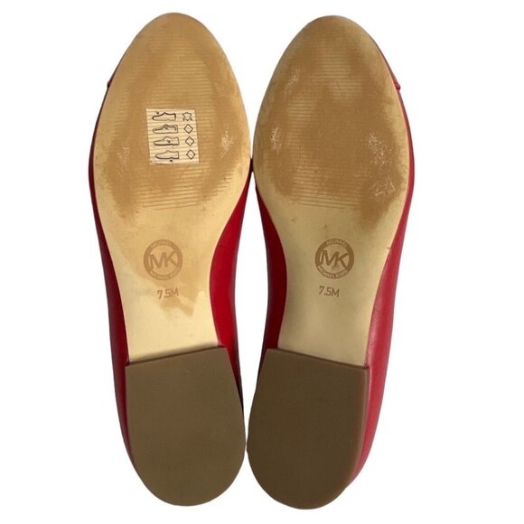 Michael Kors Women's Red Leather Dylan Flats Sz 7.5 - Picture 9 of 14